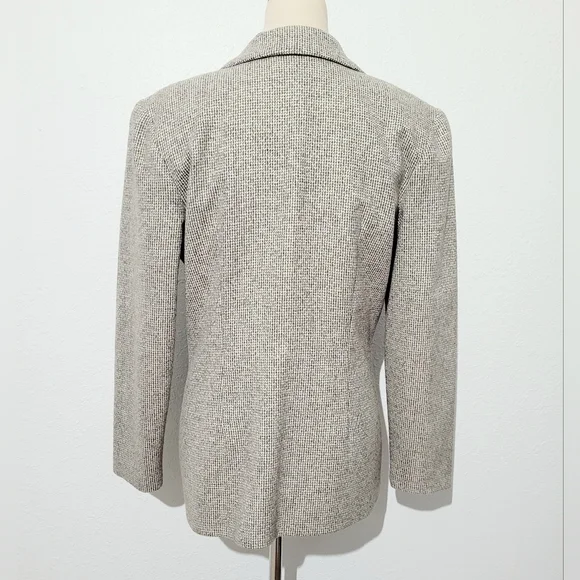 That's Me! Women's Wool Blend Blazer Size 7/8 Tan Brown Checkered Made in USA - Picture 5 of 10